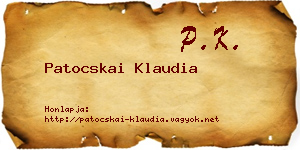 Patocskai Klaudia névjegykártya