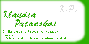 klaudia patocskai business card